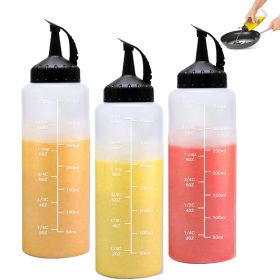 3Pcs Plastic Squeeze Condiment Bottles 12oz; Oil Dispenser Bottle; Refillable With Twist On Cap Lids; For Barbecue Sauce; Oil; Condiments; Kitche