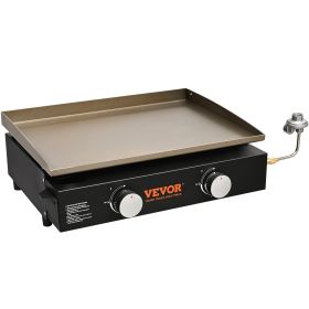 VEVOR Commercial Griddle, 22.4" Heavy Duty Manual Flat Top Griddle, Countertop Gas Grill with Non-Stick Cooking Plate, Steel LPG Gas Griddle