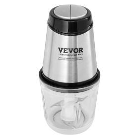 VEVOR Food Processor, Electric Meat Grinder with 4-Wing Stainless Steel Blades, 2.5 Cup Glass Bowl, 400W Electric Food Chopper