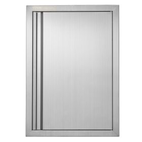 BBQ Access Door, 17W x 24H Inch Single Outdoor Kitchen Door, Stainless Steel Flush Mount Door, Wall Vertical Door with Recessed Handle, for BBQ I