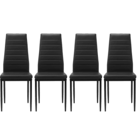 Dining Chair Set For 4 People (Color: Black)