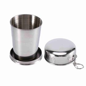 S Stainless Steel Travel Folding Cup Camp Keychain Retractable Telescopic Foldable (Option: M)