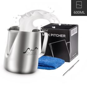 Stainless Steel Milk Frothing Jug, 600ml Milk Coffee Cappuccino Latte Art Sparkling Jug Barista Milk Jug Cups With Size Art Deco Pen And Microfib (Option: Bubble pot)