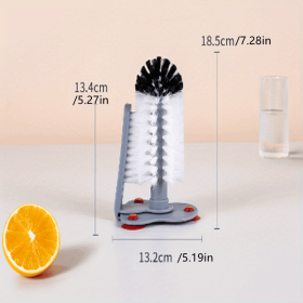 1pc Cup Scrubber Glass Cleaner Bottles Brush Sink Kitchen Accessories 2 In 1 Drink Mug Wine Suction Cup Cleaning Brush Gadgets (Color: Upgrade style cup brush)