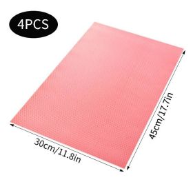 4 /8/12Pcs Refrigerator Liners; Washable Mats Covers Pads; Home Kitchen Gadgets Accessories Organization For Top Freezer Glass Shelf Wire Shelvin (Color: Pink)