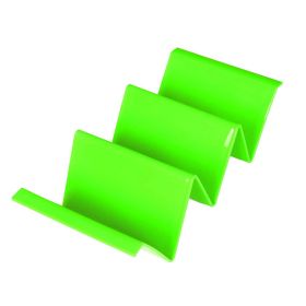 1pc/6pcs Colorful Taco Holder Stands - Premium Large Taco Tray Plates Holds Up To 3 Or 2 Tacos Each, PP Health Material Very Hard And Sturdy (Color: 1pc Green)